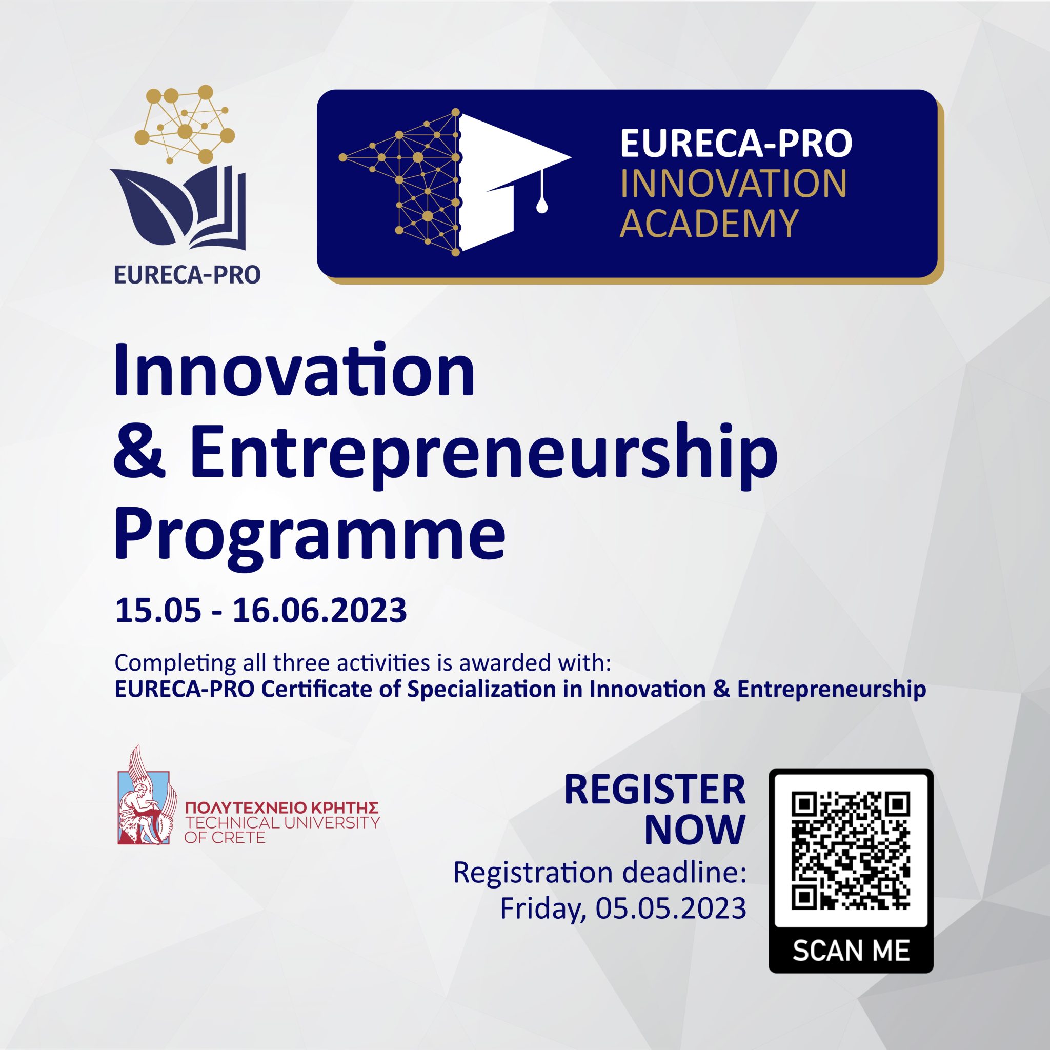 Register in the EURECAPRO Innovation Academy on Innovation and